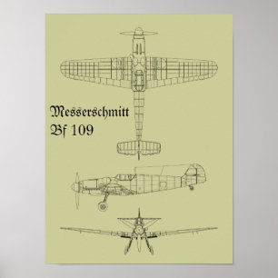 Pôster FB 109 de Messerschmitt