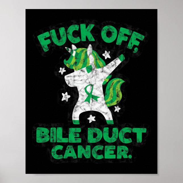 Poster Fck Off Bile Duct Cotação Com Unicorn (Frente)