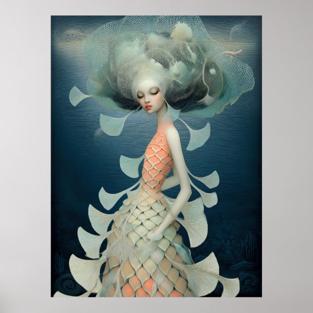 Poster *~* FD2 12  Water Goddess Fantasy Sea Mermaid  (Frente)