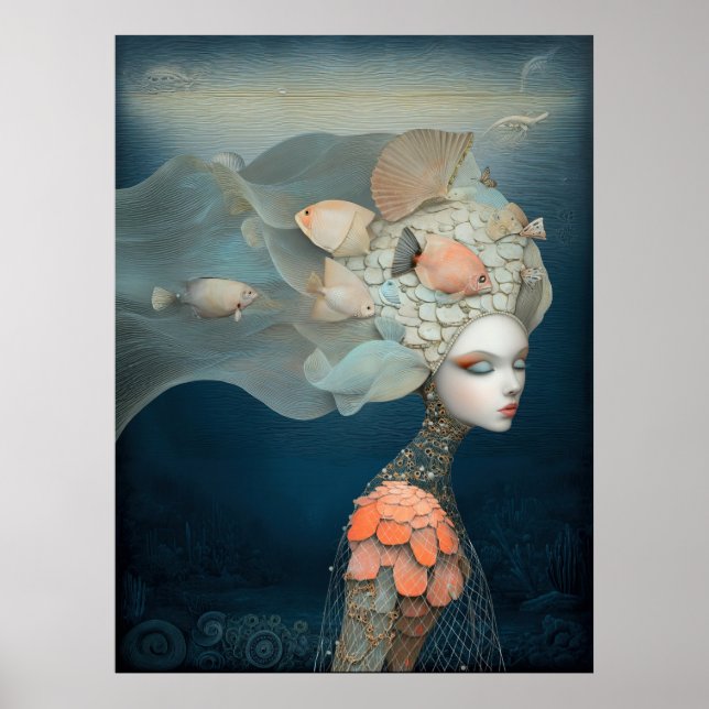 Poster *~* FD2 23  Water Goddess Fantasy Sea Mermaid  (Frente)