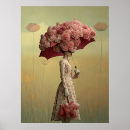 Poster *~* FD2 26 Surreal  Retro Flowers Umbrella Vintage