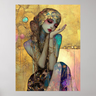Poster *~* FD2 34 Ornate Nouveau Fantasia Mulher Etérea