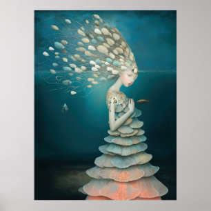 Poster *~* FD2 5 Deusa da Água Fantasia Mar Mermaid