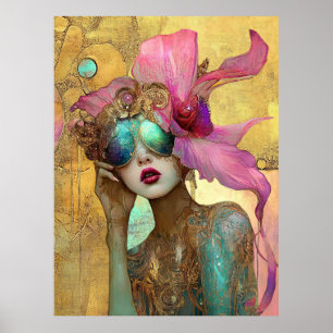 Poster *~* FD2 8 Ornate Nouveau Fantasia Mulher Etérea 