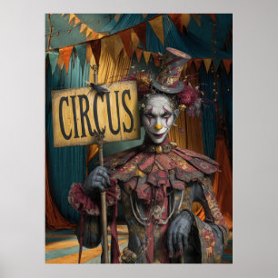 Poster FD2 Circus Clown Art 25 Vintage Retro Carnival