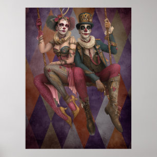 Poster FD2 Circus Clown Art 30 Vintage Retro Carnival