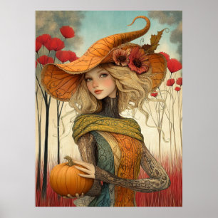 Poster *~* FD2 Fall Girl Autumn Retro PUMPKIN 8