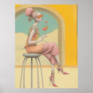 Poster ^~* FD2 Glam Bohemian Boho Cocktail Mulher 5