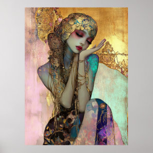 Poster *~* FD2 Ornate Nouveau Fantasia Mulher Etérea 34
