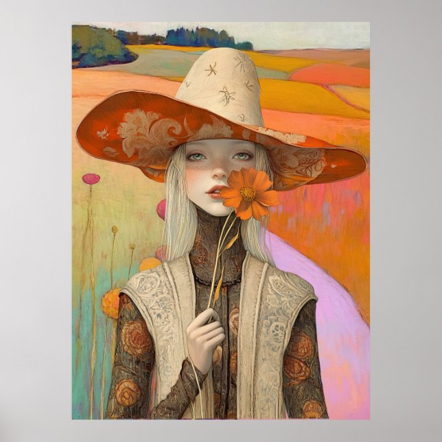 Poster *~* FD2 Refletor Floral Fall Girl Autumn Hat 26 (Frente)