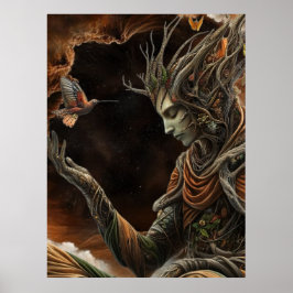 Poster *~* FD3 29 Mystical MAN Earth Keeper Humming Bird