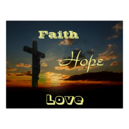 Pôster Fé Amor Cruz Oração Cristianismo Paz Destino