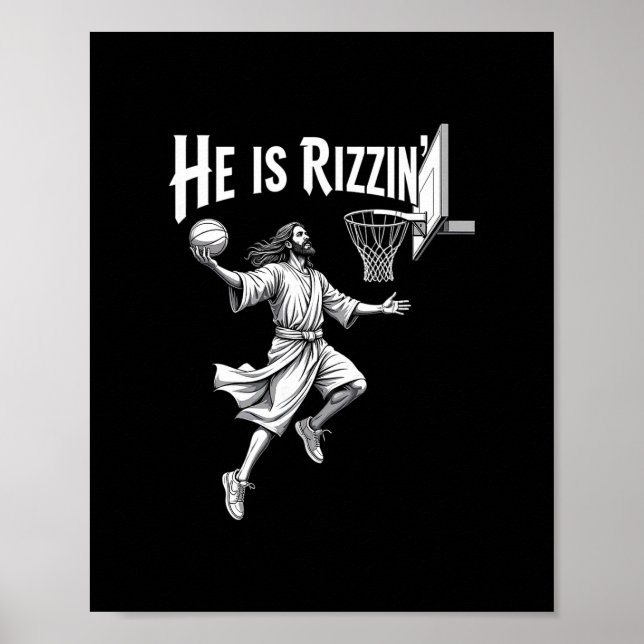 Poster Fé Cristã Ele É Rizzin Jesus Sketll Hoop  (Frente)