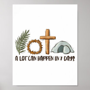 Poster Fé Cristã Feliz Dia de Páscoa Muita Coisa Pode Aco