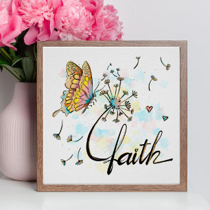 Poster Fé Cristã Religiosa Borboleta Dandelion