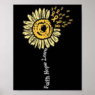 Poster Fé de Fé de Fé de Cancer de Sunflower