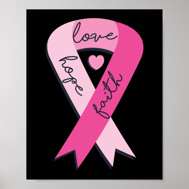 Poster Fé do Cancer da Mama Esperança Amor Recuperação de (Frente)