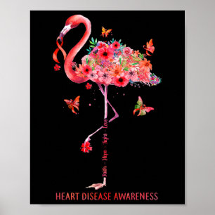 Poster Fé do Flamingo Esperança Luta Cura Doença Cardíaca