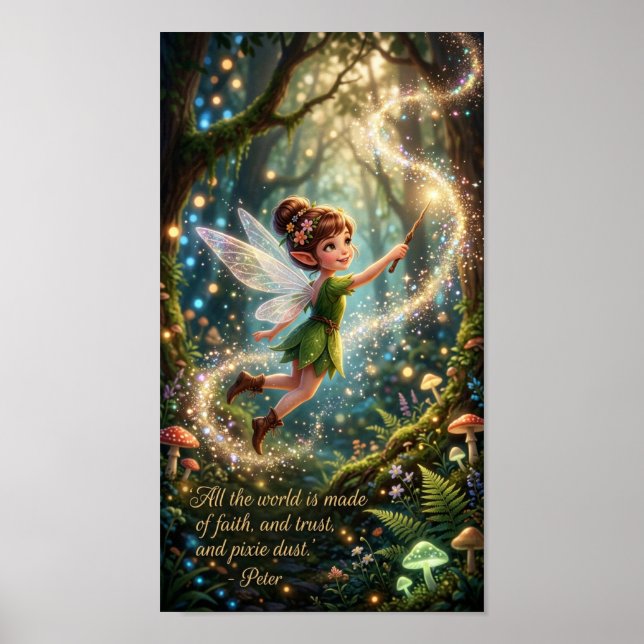 Poster Fé e confiança e Poeira de Fada - 7.68" x 13.76" (Frente)
