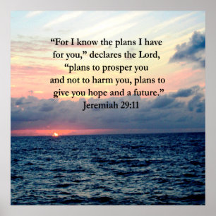 PÔSTER FÉ EM JEREMIAH 29:11 SUNRISE VERSE