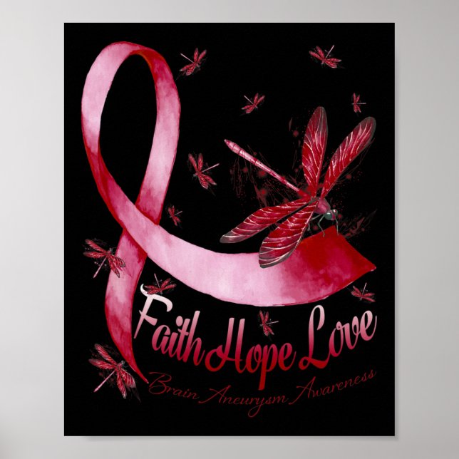 Poster Fé Esperança Amor Aneurisma Cerebral Conscientizaç (Frente)