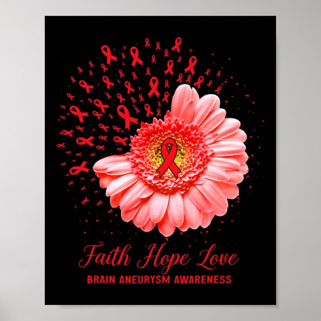 Poster Fé Esperança Amor Aneurisma Cerebral Conscientizaç (Frente)