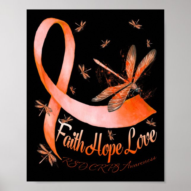 Poster Fé Esperança Amor Rsd Crps Conscientização Libélul (Frente)