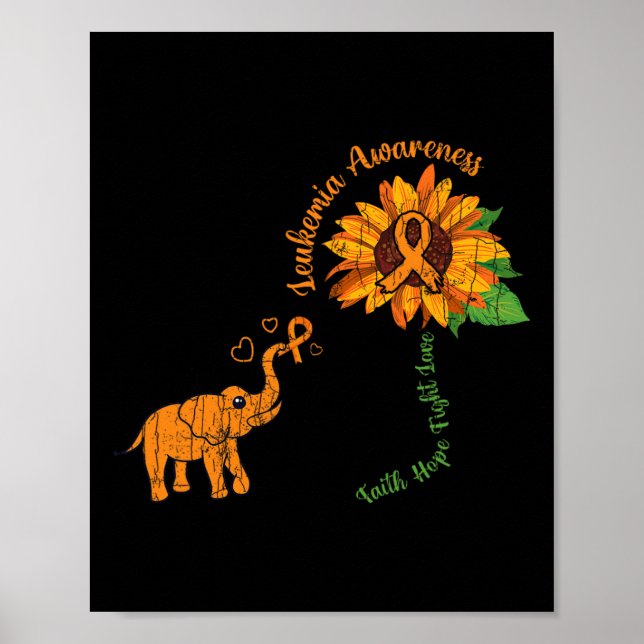 Poster Fé Hope Lutar Contra a Leucemia e Consciência Fita (Frente)