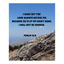 Fé Inabalável Em Deus Salmo 16:8 Verso Bíblia