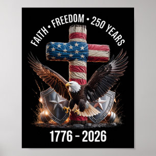 Poster Fé Liberdade 250 Anos Cruz Cristã Águia 4º