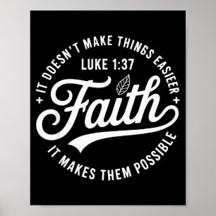 Poster Fé Lucas 1 37 Versículo Bíblico Cristão Religioso