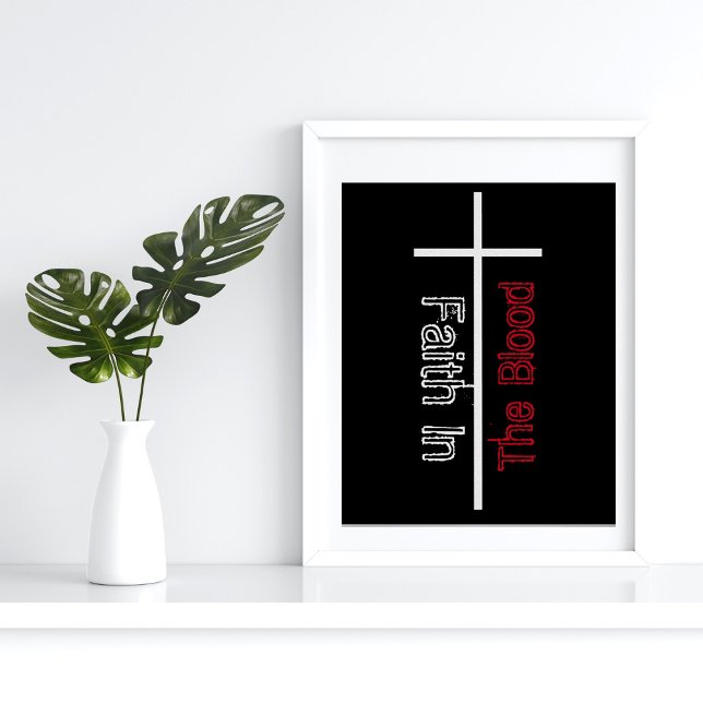 Poster Fé No Sangue Cruz Cristã Branca (Criador carregado)