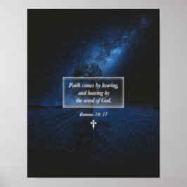 Poster Fé Pela Palavra De Deus Céu Noturno Cristão De Fé