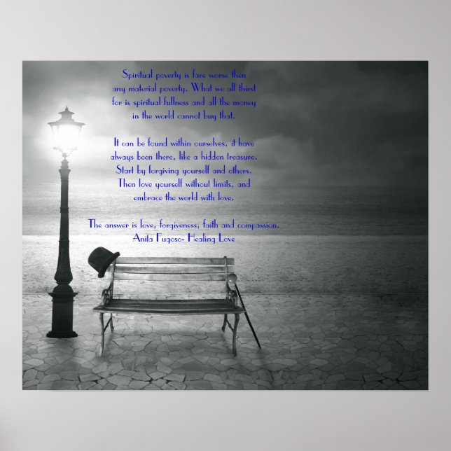 Pôster fé, perdão, amor, compaixão por curar amor (Frente)