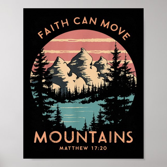 Poster Fé Pode Mover Montanhas Cristã Religiosa Campi (Frente)