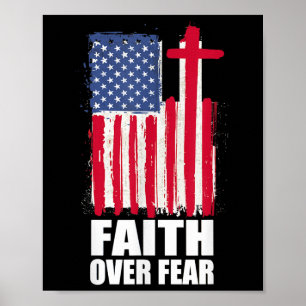 Poster Fé Sobre a Oração do Medo Orgulho América Bandeira
