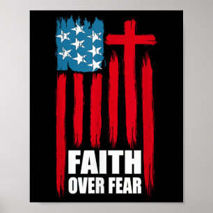 Poster Fé Sobre a Oração do Medo Orgulho América Bandeira