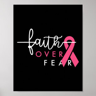 Poster Fé sobre o medo a consciência do Cancer da mama