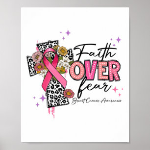 Poster Fé Sobre o Medo a Consciência do Cancer da Mama Cr