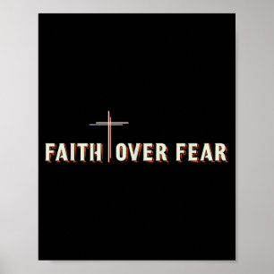 Poster Fé Sobre o Medo Cruz de Jesus Gráfico Cristão