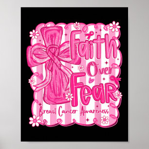 Poster Fé Sobre o Medo de Jesus Cancer de Mama Rosa Crist