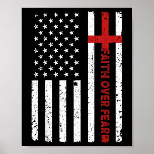 Poster Fé Sobre o Medo Jesus Cruz Cristã Deus Bíblia Nós