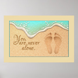 Poster Fé Um Conjunto de Pegadas na Areia