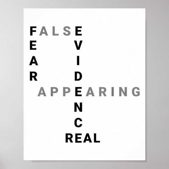Poster Fear False Evidence Appearing Real Motivational  (Frente)