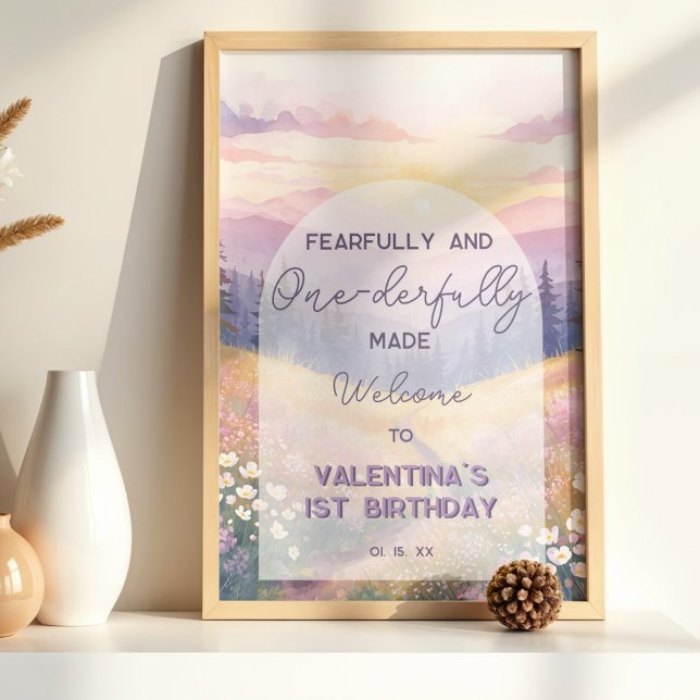 Poster Fearfully and Onederfully Made Bible Girl Birthday (Criador carregado)