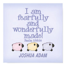 Fearfully and Wonderfully Made 12x12 Print - Blue