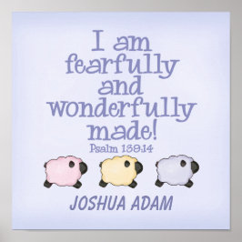 Pôster Fearfully and Wonderfully Made 12x12 Print - Blue