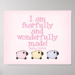 Pôster Fearfully and Wonderfully Made  8x10 Print - Pink