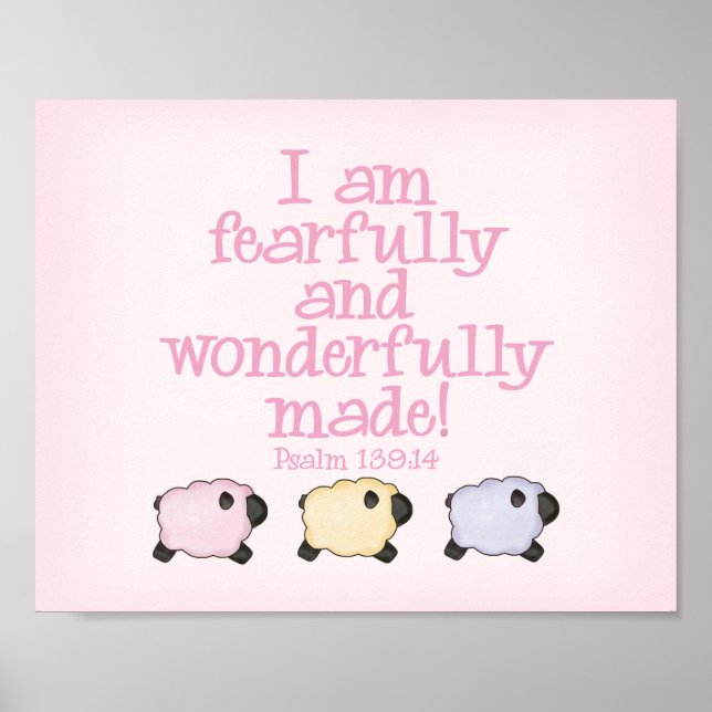 Pôster Fearfully and Wonderfully Made  8x10 Print - Pink (Frente)