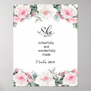Poster Fearfully And Wonderfully Made, Scripture, Bible 